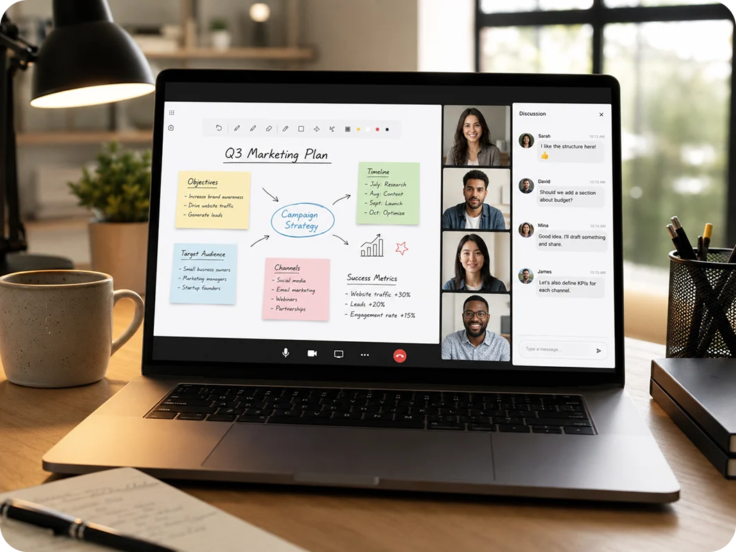 Zoiko Sema client workspace showing chat, meeting recap and delivery state