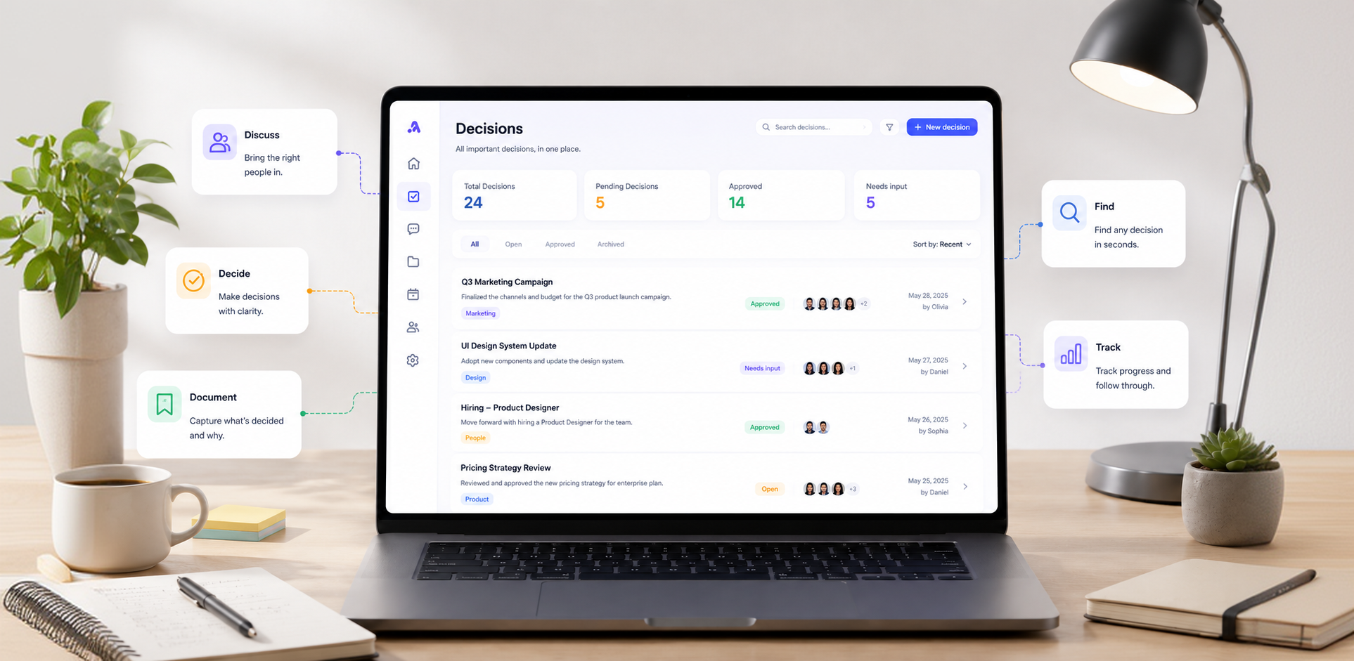 Team Decision Tracking Dashboard