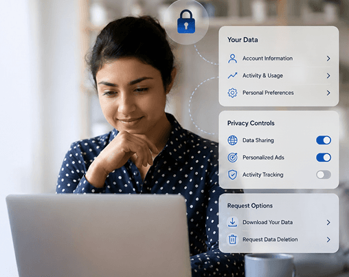 Professional reviewing privacy and data controls