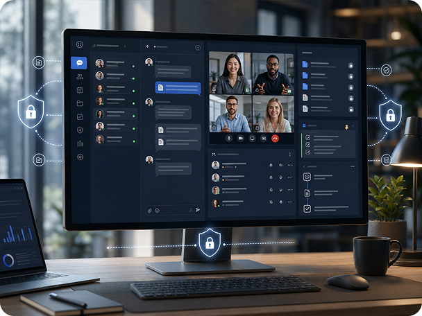 Secure communication workspace preview
