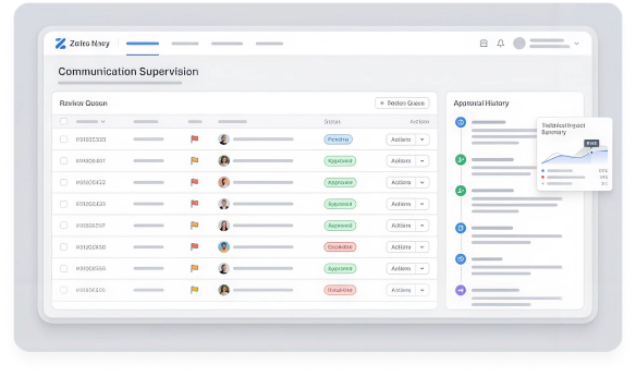 Communication supervision dashboard