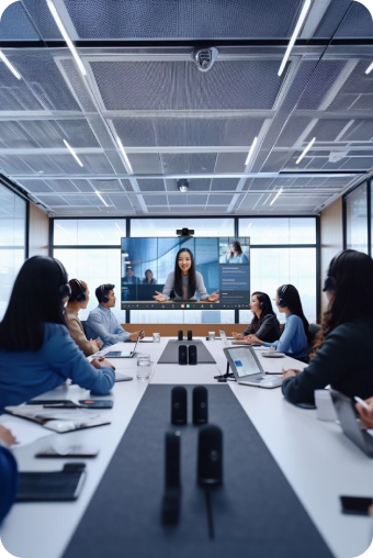 Team reviewing status states in a meeting